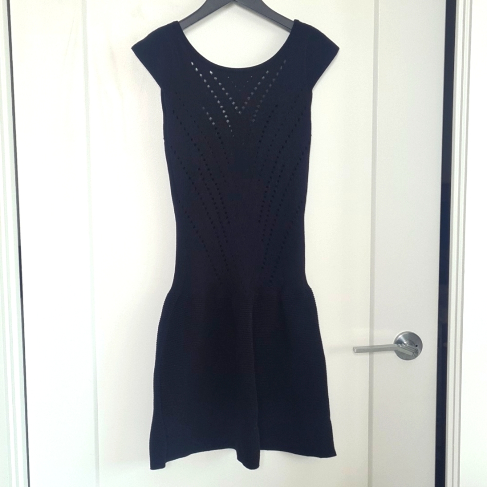 Maje black knit dress